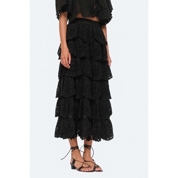 NWT SEA New York Midi Tiered Eyelet Tali Ruffle Skirt - Picture 4 of 8